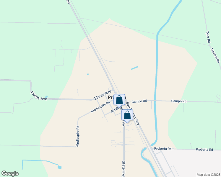 map of restaurants, bars, coffee shops, grocery stores, and more near in Proberta