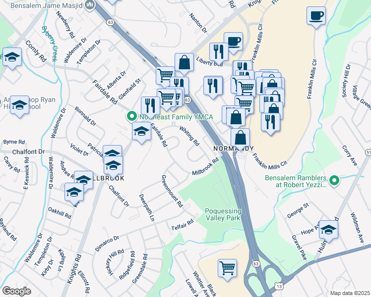 map of restaurants, bars, coffee shops, grocery stores, and more near 4214 Lawnside Road in Philadelphia