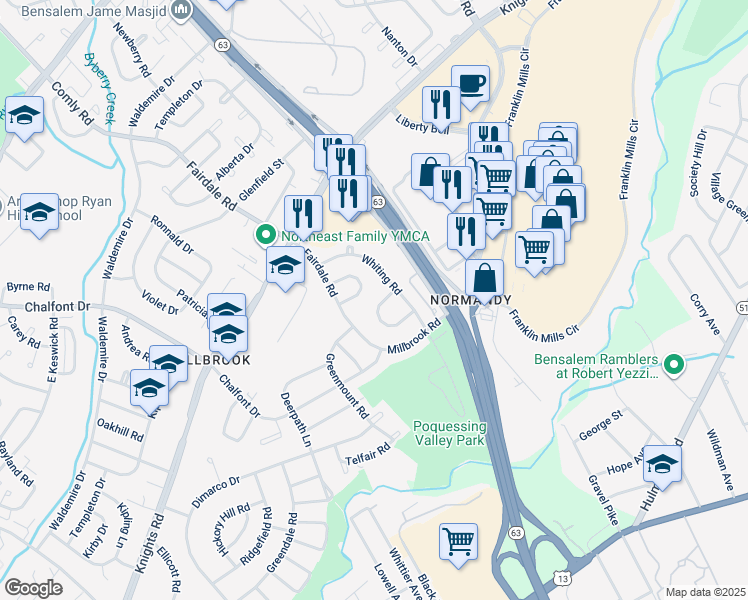 map of restaurants, bars, coffee shops, grocery stores, and more near 4214 Lawnside Road in Philadelphia