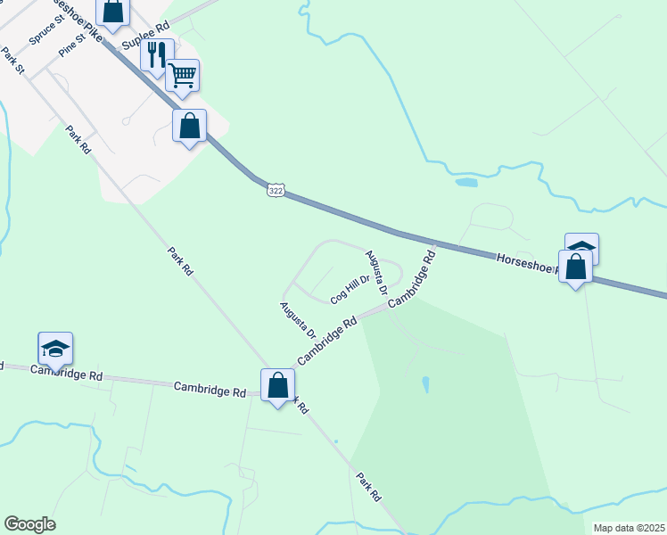 map of restaurants, bars, coffee shops, grocery stores, and more near 342 Sawgrass Drive in Lancaster