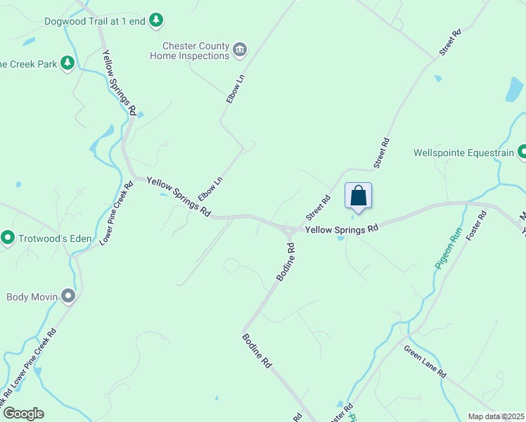 map of restaurants, bars, coffee shops, grocery stores, and more near 1237 Yellow Springs Road in Chester Springs