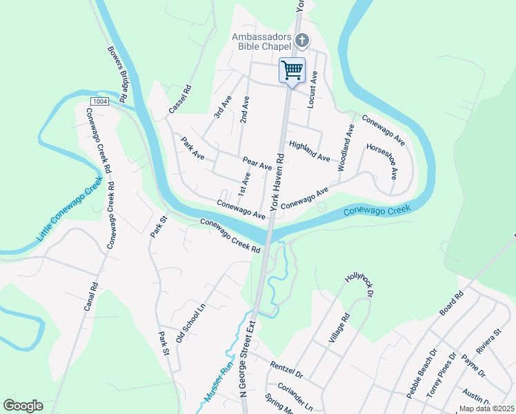 map of restaurants, bars, coffee shops, grocery stores, and more near 1325 Conewago Avenue in Manchester