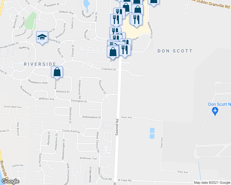 map of restaurants, bars, coffee shops, grocery stores, and more near 6274 Cherylbrook Lane in Dublin