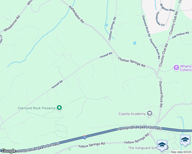 map of restaurants, bars, coffee shops, grocery stores, and more near 2 Heatherwood Drive in Malvern