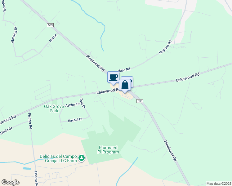 map of restaurants, bars, coffee shops, grocery stores, and more near 289 Lakewood Road in Plumsted