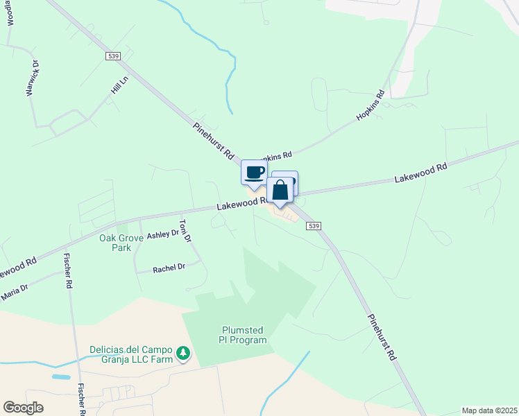 map of restaurants, bars, coffee shops, grocery stores, and more near 289 Lakewood Road in Plumsted