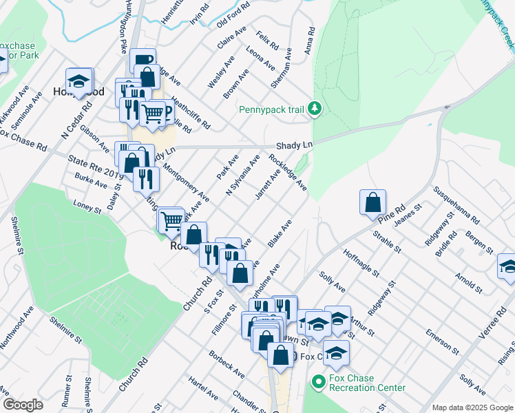 map of restaurants, bars, coffee shops, grocery stores, and more near 134 Jarrett Avenue in Rockledge