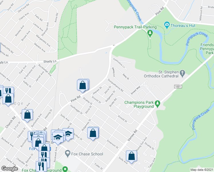 map of restaurants, bars, coffee shops, grocery stores, and more near 517 Bergen Street in Philadelphia