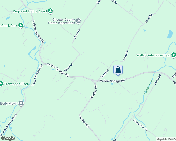 map of restaurants, bars, coffee shops, grocery stores, and more near 1237 Yellow Springs Road in Chester Springs