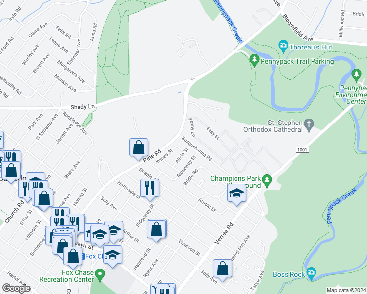 map of restaurants, bars, coffee shops, grocery stores, and more near 517 Bergen Street in Philadelphia