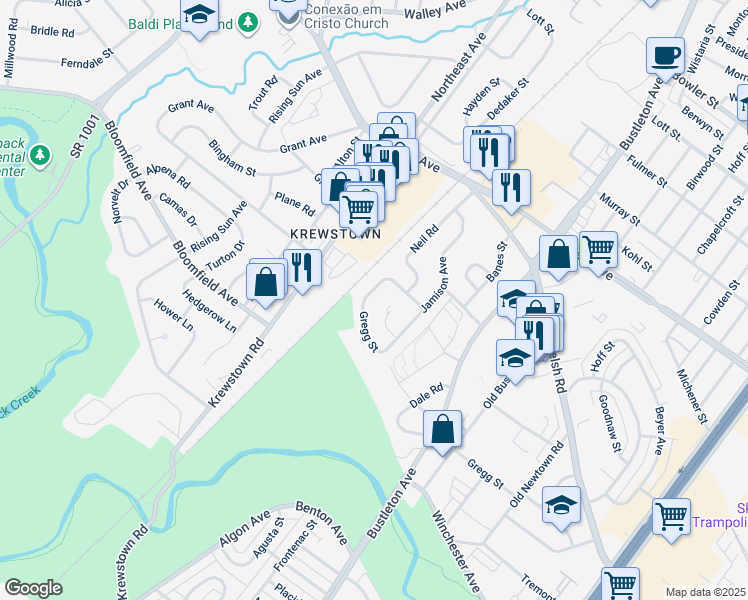 map of restaurants, bars, coffee shops, grocery stores, and more near 1510 Marcy Place in Philadelphia
