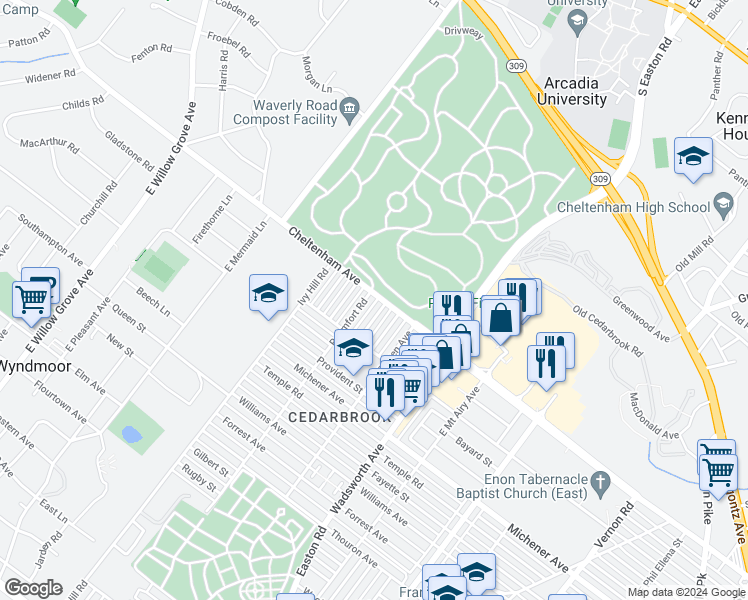 map of restaurants, bars, coffee shops, grocery stores, and more near 1630 McPherson Street in Philadelphia