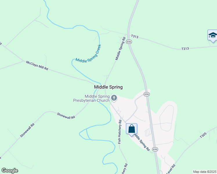 map of restaurants, bars, coffee shops, grocery stores, and more near in Middle Spring