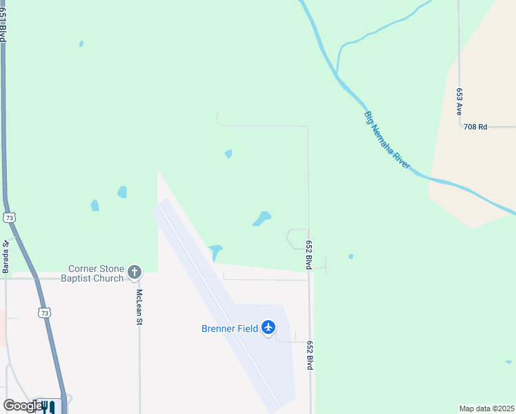 map of restaurants, bars, coffee shops, grocery stores, and more near 70759 652 Boulevard in Falls City