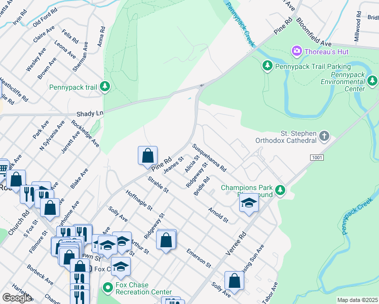 map of restaurants, bars, coffee shops, grocery stores, and more near 507 Bergen Street in Philadelphia
