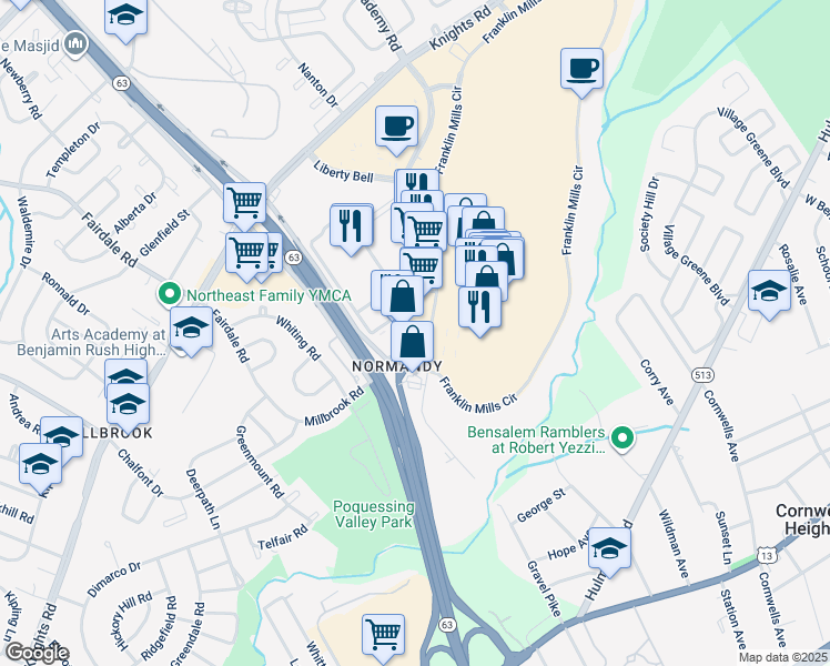 map of restaurants, bars, coffee shops, grocery stores, and more near in Philadelphia