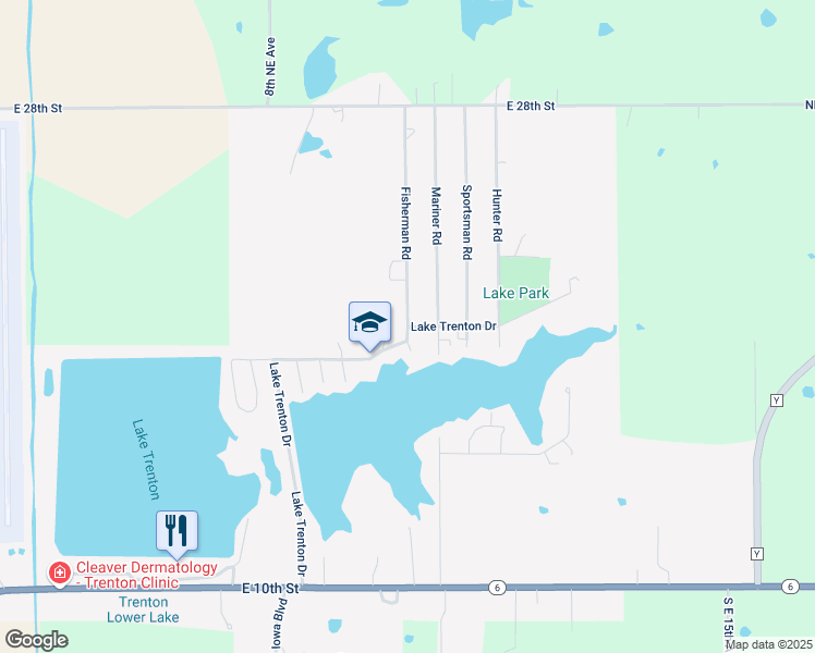 map of restaurants, bars, coffee shops, grocery stores, and more near 1900 Fisherman Road in Trenton