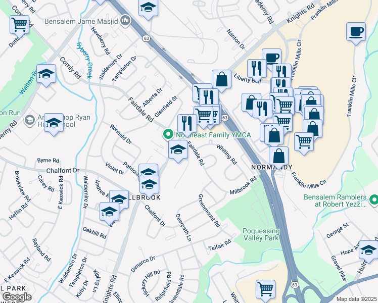 map of restaurants, bars, coffee shops, grocery stores, and more near 4214 Greenmount Road in Philadelphia
