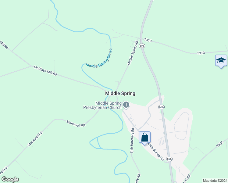 map of restaurants, bars, coffee shops, grocery stores, and more near 200 Middle Spring Road in Shippensburg