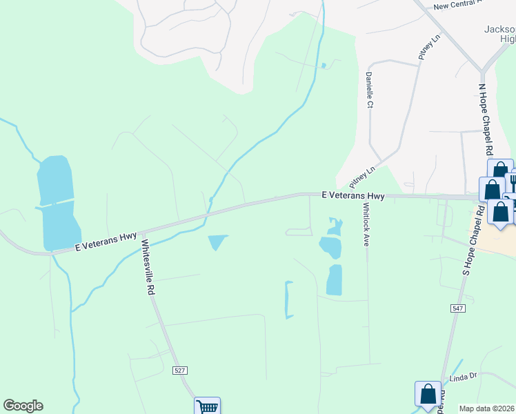 map of restaurants, bars, coffee shops, grocery stores, and more near 942 East Veterans Highway in Jackson Township