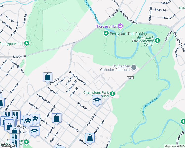 map of restaurants, bars, coffee shops, grocery stores, and more near 550 Easy Street in Philadelphia