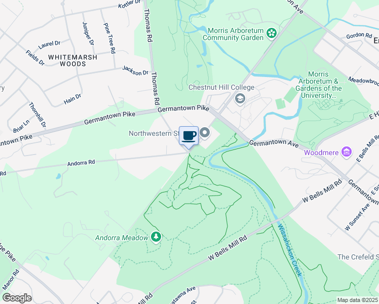 map of restaurants, bars, coffee shops, grocery stores, and more near 200 West Northwestern Avenue in Glenside