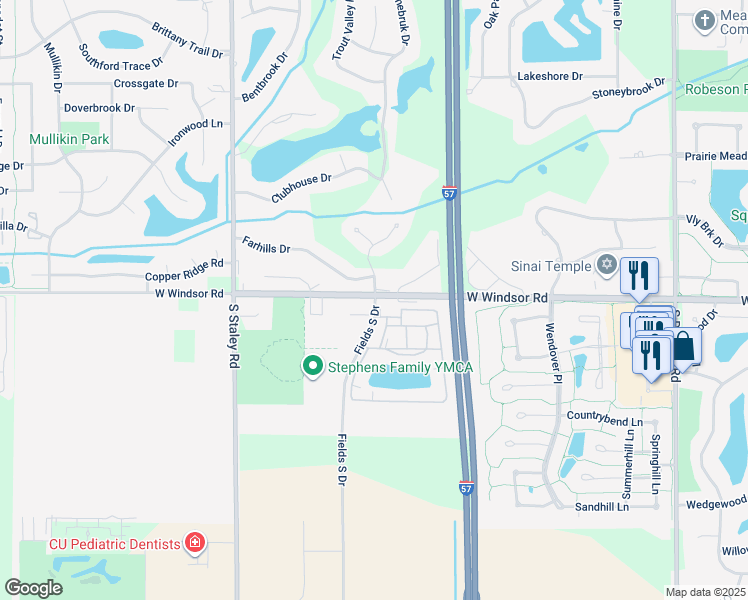 map of restaurants, bars, coffee shops, grocery stores, and more near in Champaign