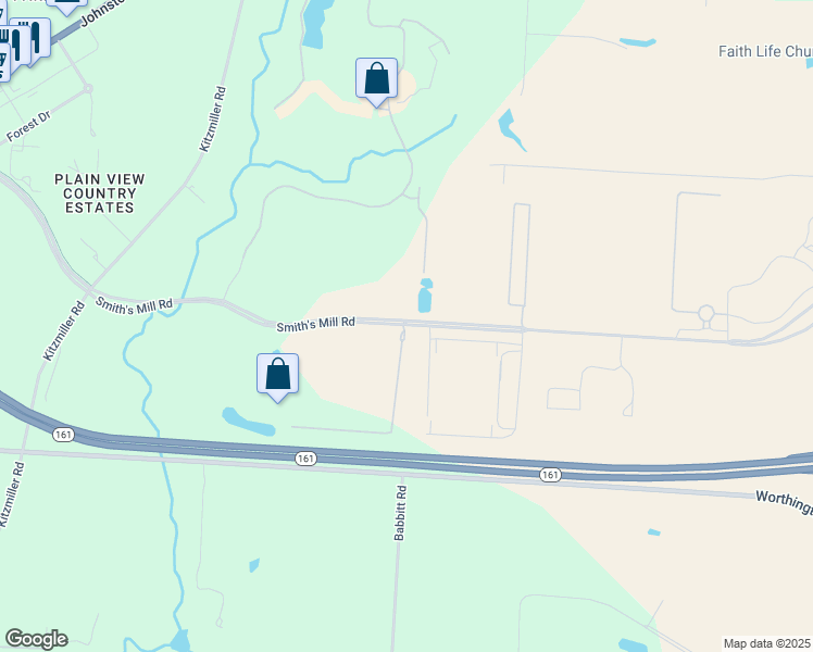 map of restaurants, bars, coffee shops, grocery stores, and more near 7795 Smith's Mill Road in New Albany