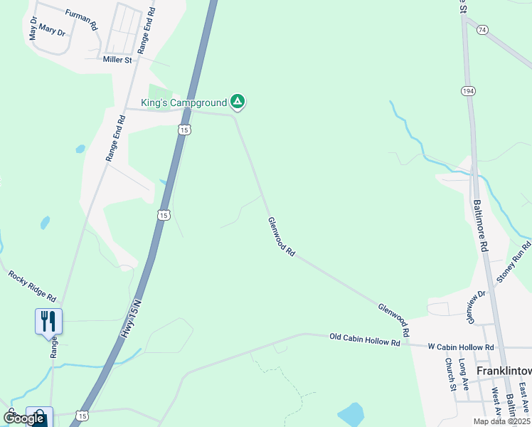 map of restaurants, bars, coffee shops, grocery stores, and more near 160 Glenwood Rd in Dillsburg