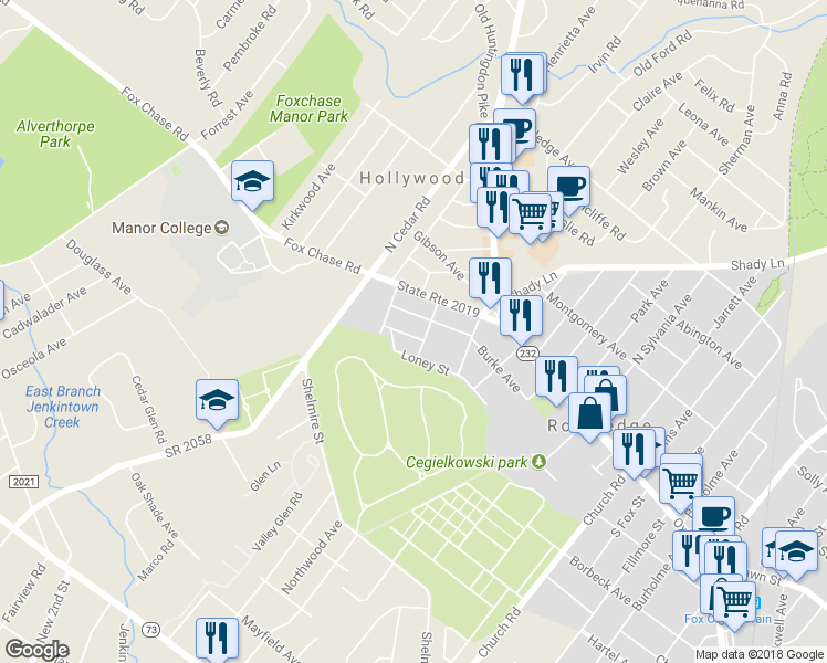 map of restaurants, bars, coffee shops, grocery stores, and more near 1005 Winchester Avenue in Rockledge