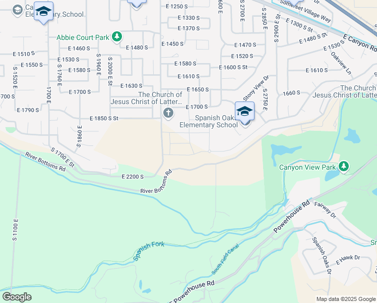 map of restaurants, bars, coffee shops, grocery stores, and more near 2407 East Canyon Crest Drive in Spanish Fork