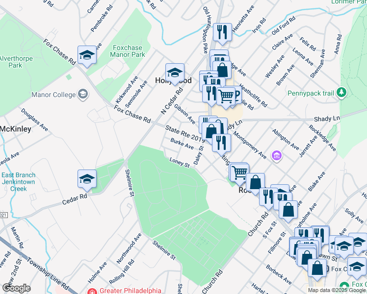 map of restaurants, bars, coffee shops, grocery stores, and more near 928 Burke Avenue in Rockledge