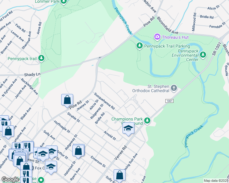 map of restaurants, bars, coffee shops, grocery stores, and more near 510 Easy Street in Philadelphia