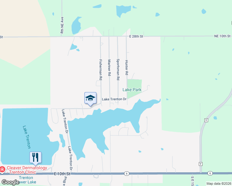 map of restaurants, bars, coffee shops, grocery stores, and more near 1921 Sportsman Road in Trenton