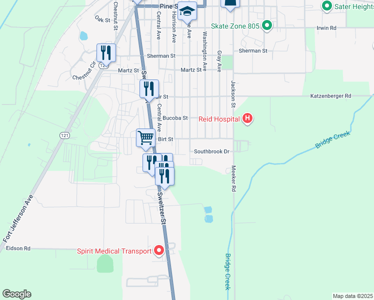 map of restaurants, bars, coffee shops, grocery stores, and more near 1186 Wayne Avenue in Greenville