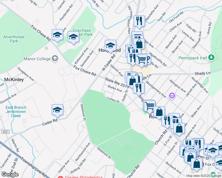map of restaurants, bars, coffee shops, grocery stores, and more near 929 Burke Avenue in Rockledge