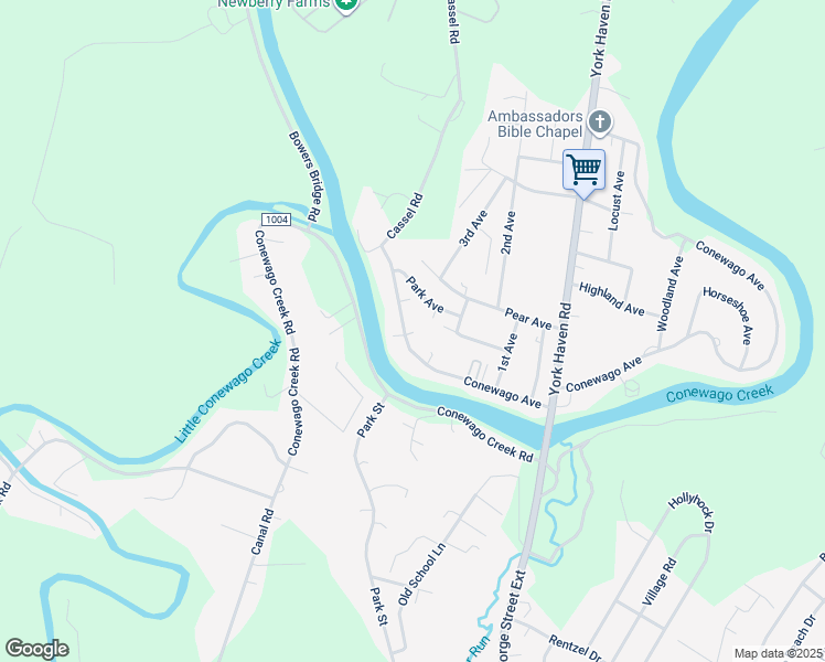 map of restaurants, bars, coffee shops, grocery stores, and more near 1525 Conewago Avenue in Manchester