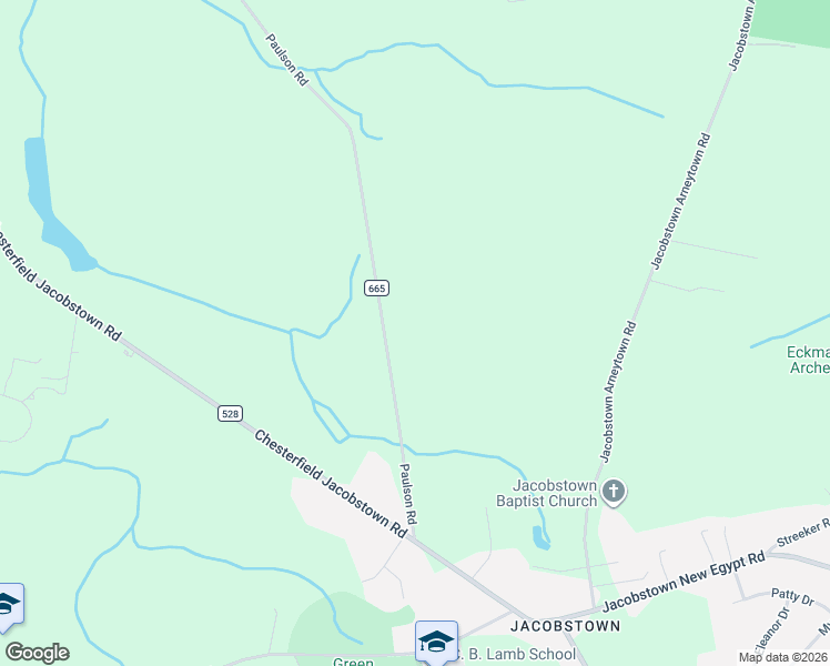 map of restaurants, bars, coffee shops, grocery stores, and more near 83 Paulson Road in Wrightstown