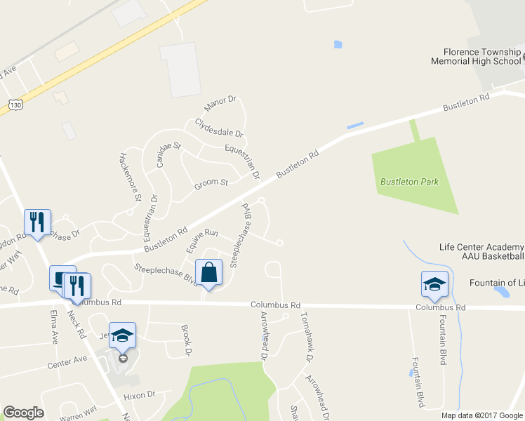 map of restaurants, bars, coffee shops, grocery stores, and more near 16 Philly Way in Burlington