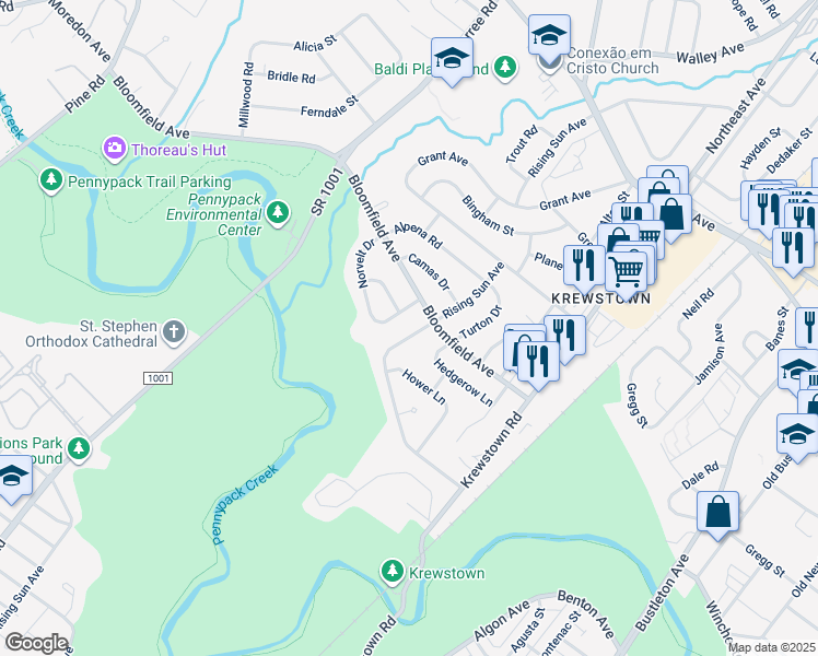 map of restaurants, bars, coffee shops, grocery stores, and more near 8884 Rising Sun Avenue in Philadelphia