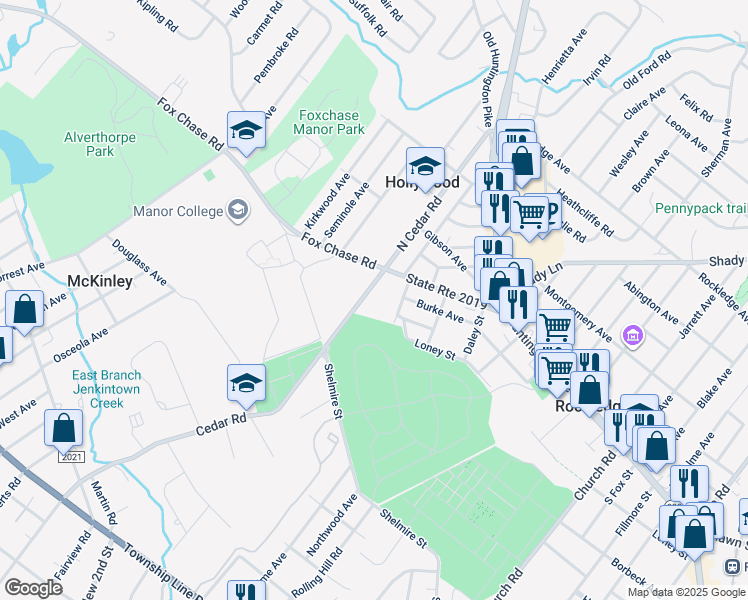 map of restaurants, bars, coffee shops, grocery stores, and more near 817 South Cedar Road in Rockledge