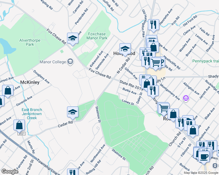 map of restaurants, bars, coffee shops, grocery stores, and more near 817 South Cedar Road in Rockledge