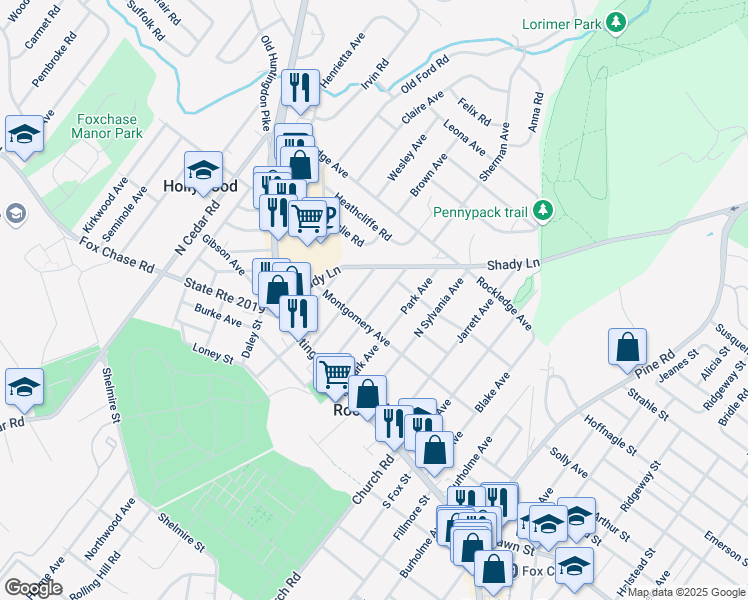 map of restaurants, bars, coffee shops, grocery stores, and more near 119 North Central Avenue in Rockledge