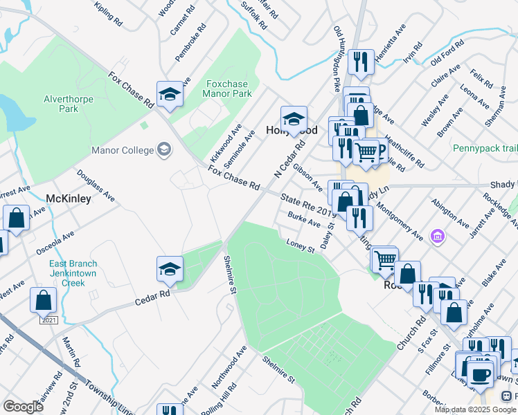 map of restaurants, bars, coffee shops, grocery stores, and more near 825 South Cedar Road in Rockledge