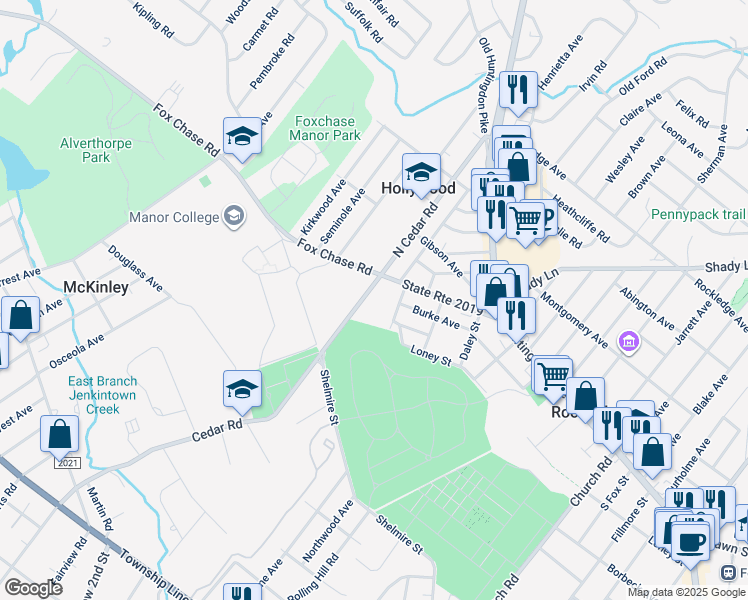 map of restaurants, bars, coffee shops, grocery stores, and more near 825 South Cedar Road in Rockledge
