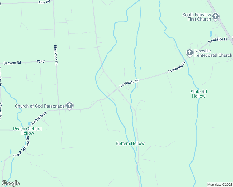map of restaurants, bars, coffee shops, grocery stores, and more near 105 Southside Drive in Newville