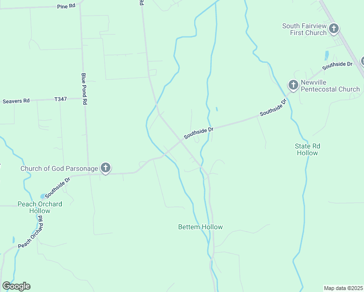 map of restaurants, bars, coffee shops, grocery stores, and more near 101 Southside Drive in Newville