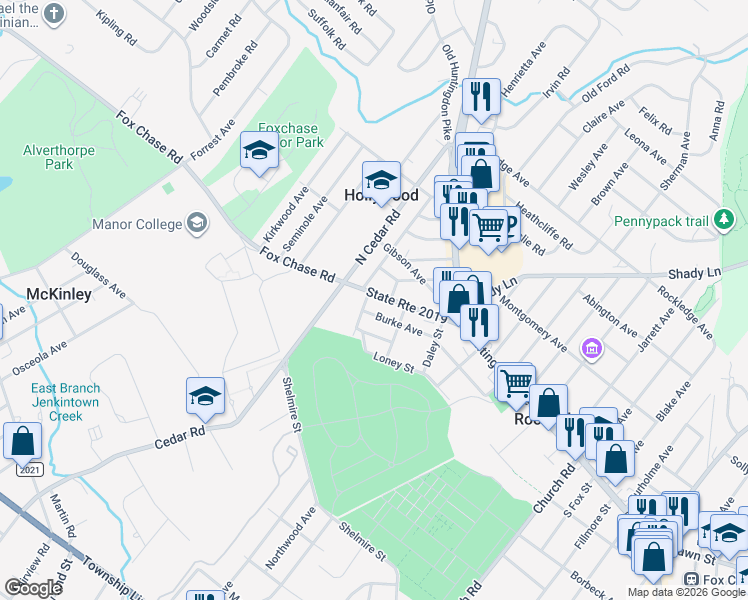 map of restaurants, bars, coffee shops, grocery stores, and more near 1016 Burke Avenue in Rockledge