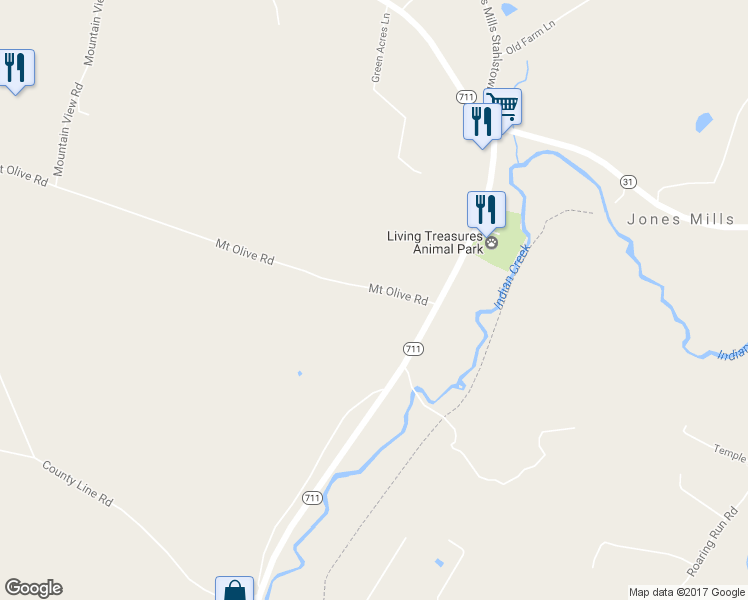 map of restaurants, bars, coffee shops, grocery stores, and more near 252 Mount Olive Road in Champion