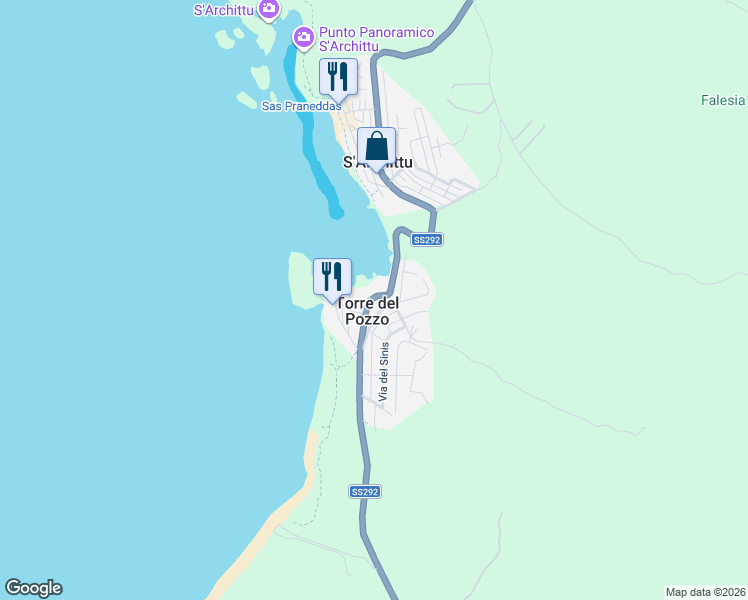map of restaurants, bars, coffee shops, grocery stores, and more near 3 Strada Statale 292 Nord Occidentale Sarda in Cuglieri